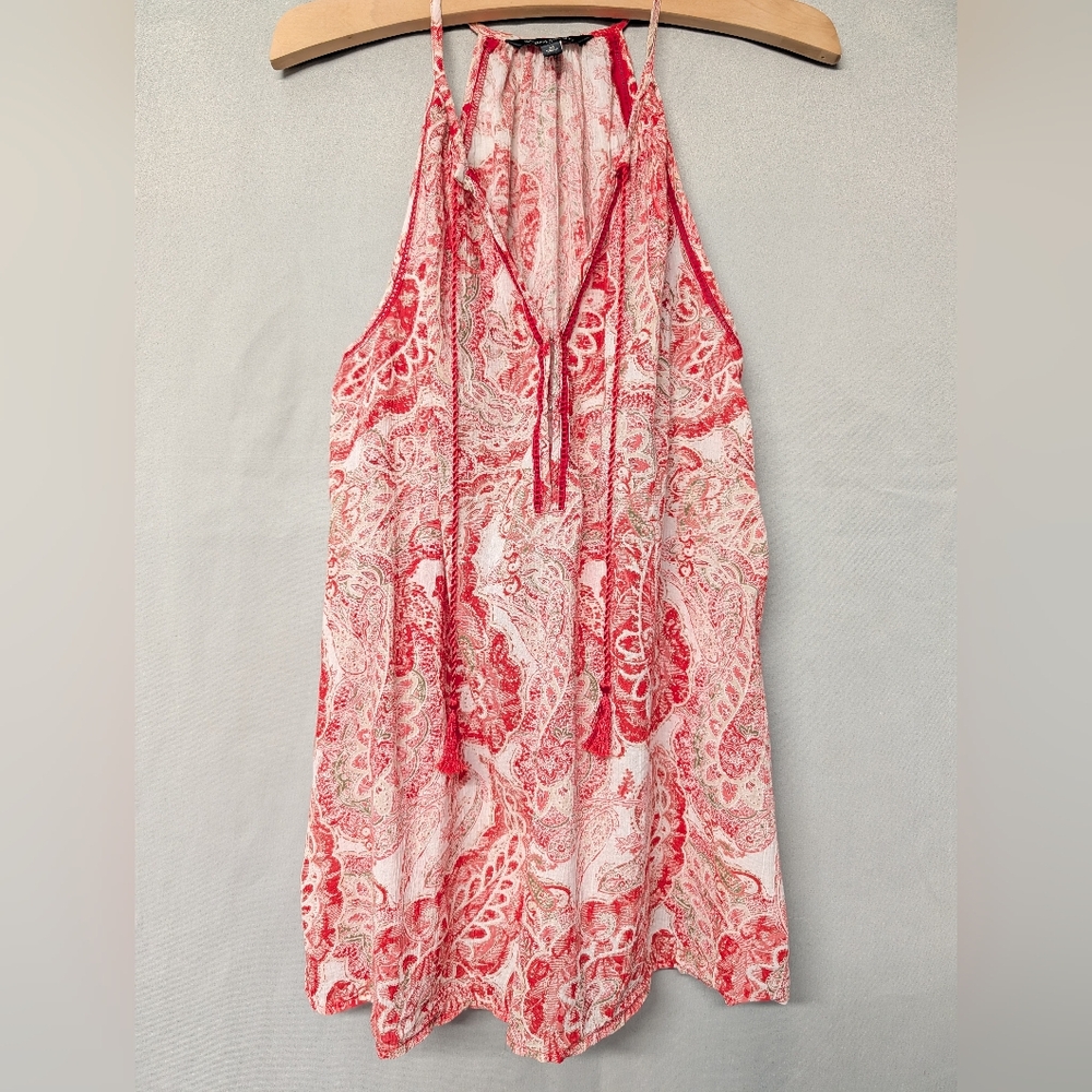 Women’s Red Paisley Tank Top - Lightweight Summer Halter
